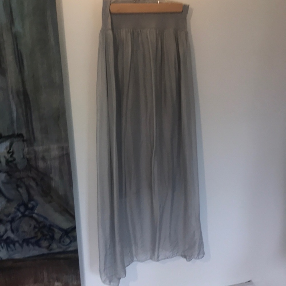 M Made in Italy SILK Maxi Skirt Size S